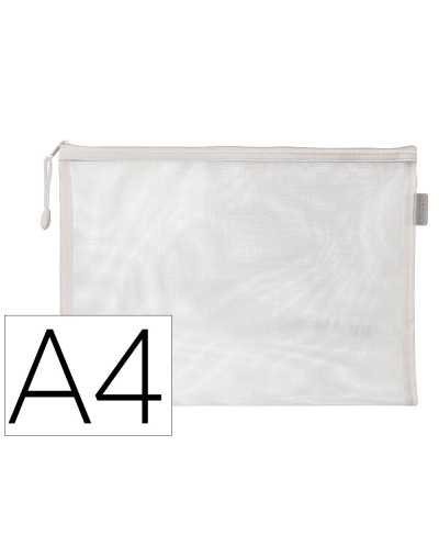 Bolsa zipper bag liderpapel poliester transpirable multiusos din a4 blanco