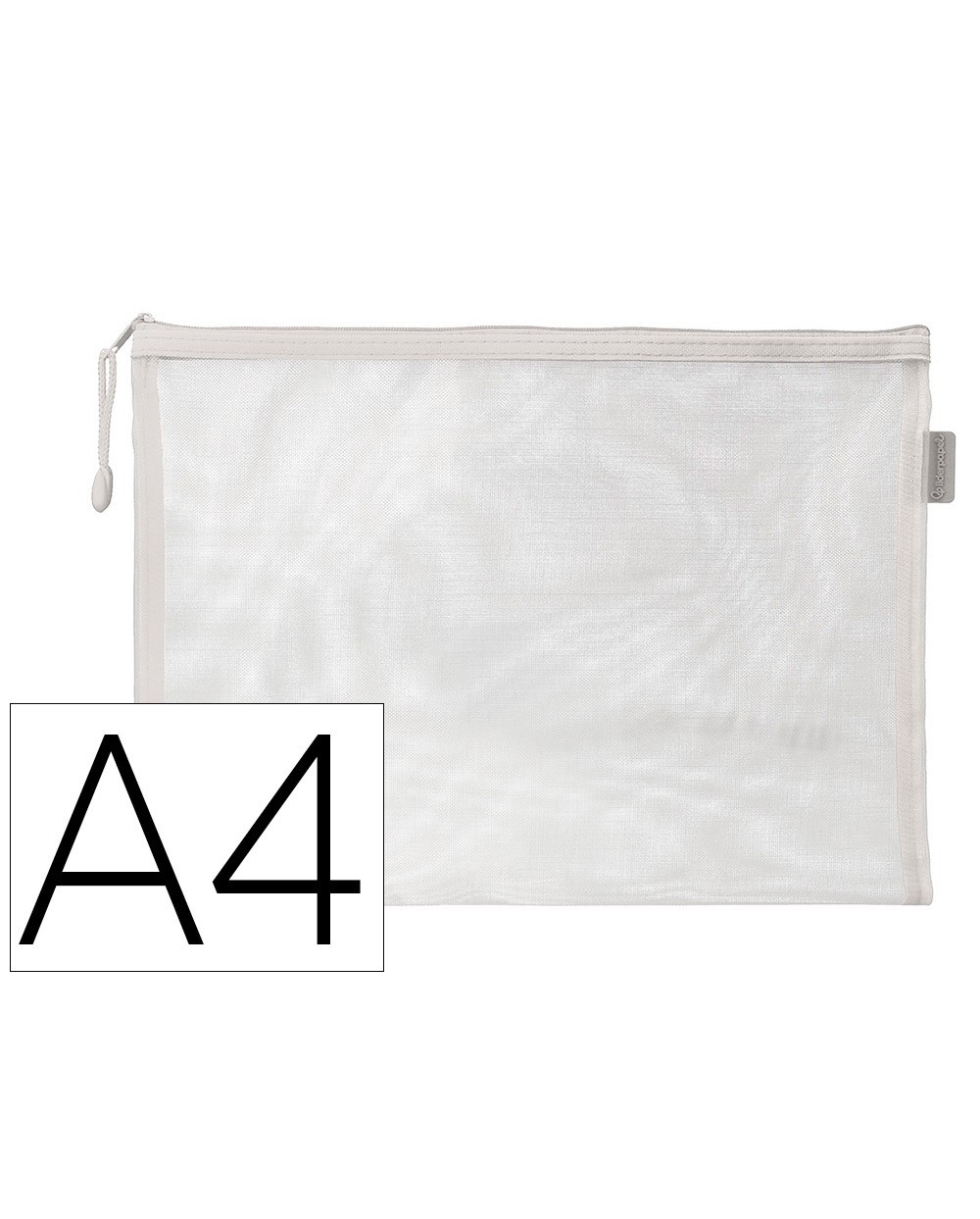 Bolsa zipper bag liderpapel poliester transpirable multiusos din a4 blanco