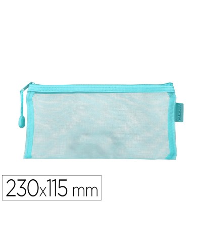 Bolsa zipper bag liderpapel poliester transpirable multiusos ticket 230x115 mm azul pastel