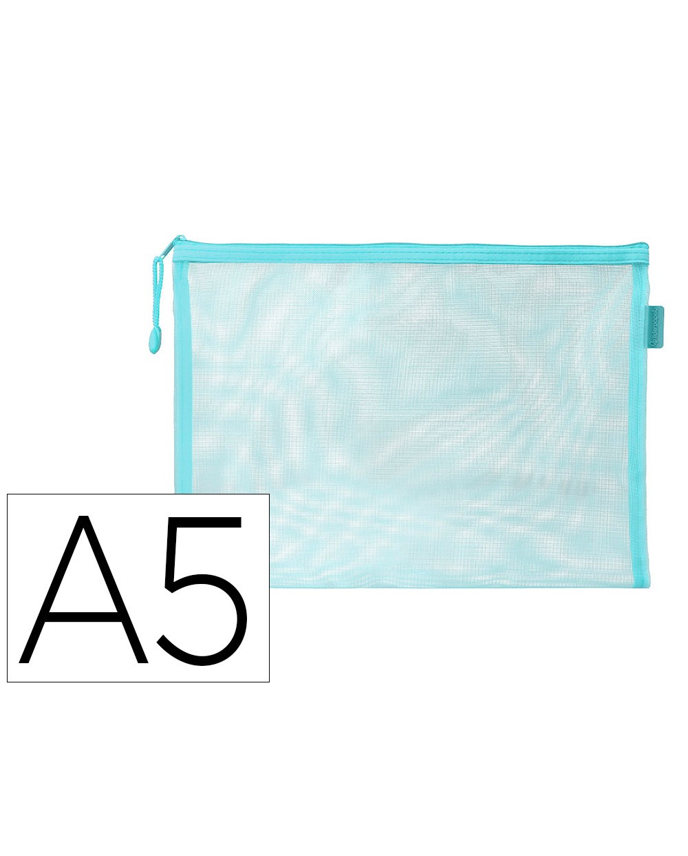 Bolsa zipper bag liderpapel poliester transpirable multiusos din a5 azul pastel