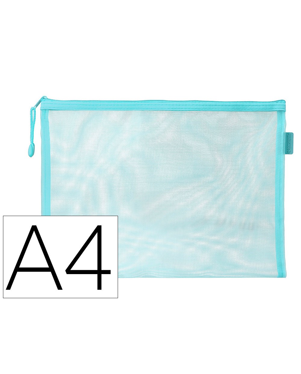 Bolsa zipper bag liderpapel poliester transpirable multiusos din a4 azul pastel