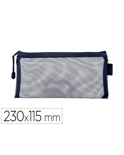 Bolsa zipper bag liderpapel poliester transpirable multiusos ticket 230x115 mm azul marino