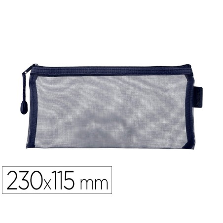 Bolsa zipper bag liderpapel poliester transpirable multiusos ticket 230x115 mm azul marino