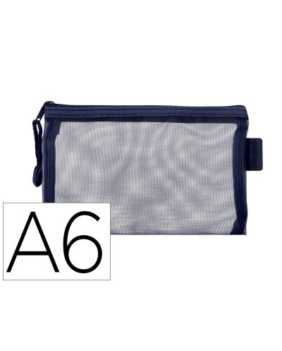 Bolsa zipper bag liderpapel poliester transpirable multiusos din a6 azul marino