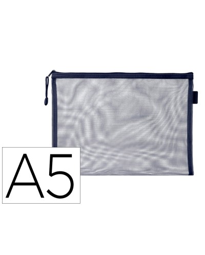 Bolsa zipper bag liderpapel poliester transpirable multiusos din a5 azul marino