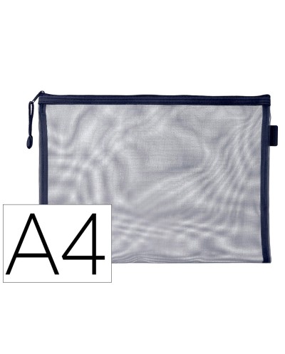 Bolsa zipper bag liderpapel poliester transpirable multiusos din a4 azul marino