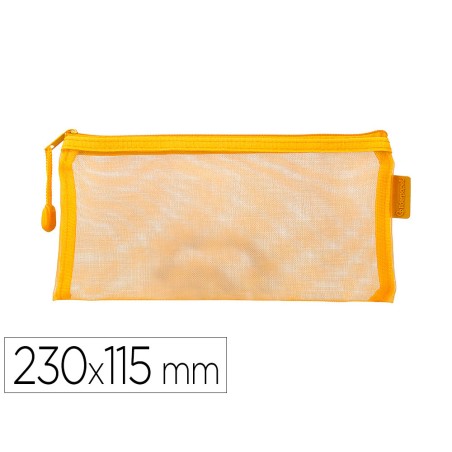 Bolsa zipper bag liderpapel poliester transpirable multiusos ticket 230x115 mm amarillo