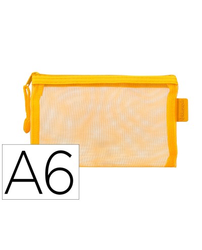 Bolsa zipper bag liderpapel poliester transpirable multiusos din a6 amarillo