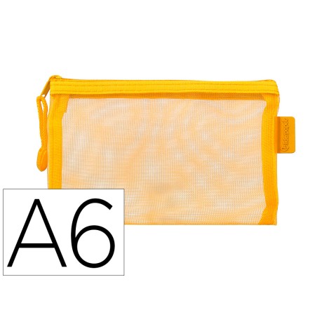 Bolsa zipper bag liderpapel poliester transpirable multiusos din a6 amarillo