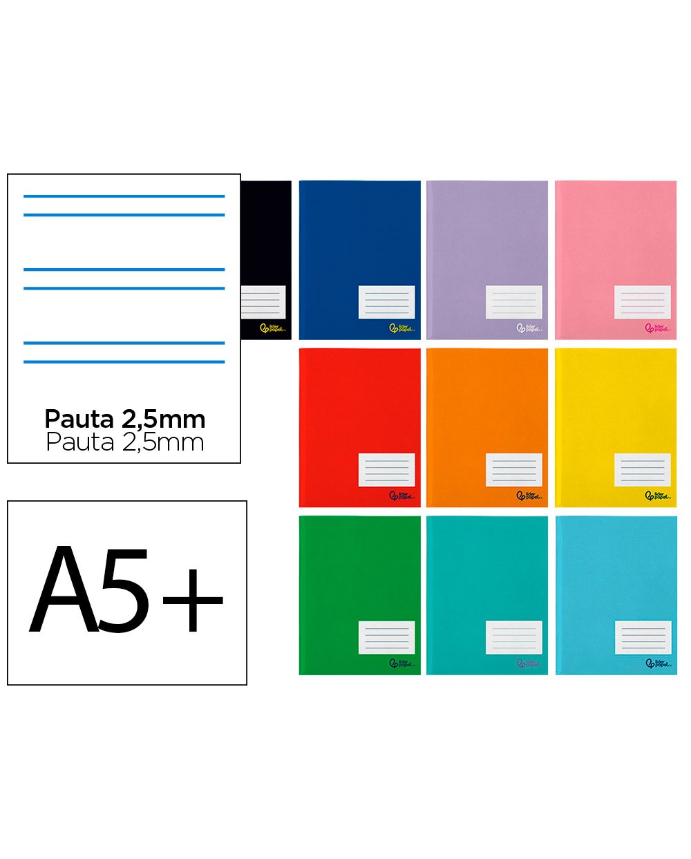 Libreta liderpapel smart a5 plus 32 hojas 75g m2 pauta 5 25mm con margen