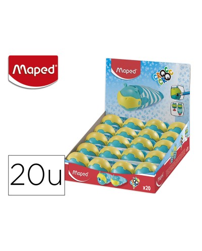 Sacapuntas maped plastico croc croc hipo 1 uso con deposito