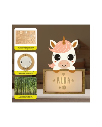 Lampara vintiun personalizable little unicorn