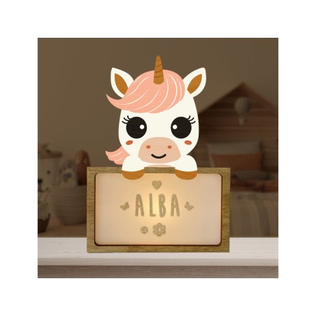 Lampara vintiun personalizable little unicorn