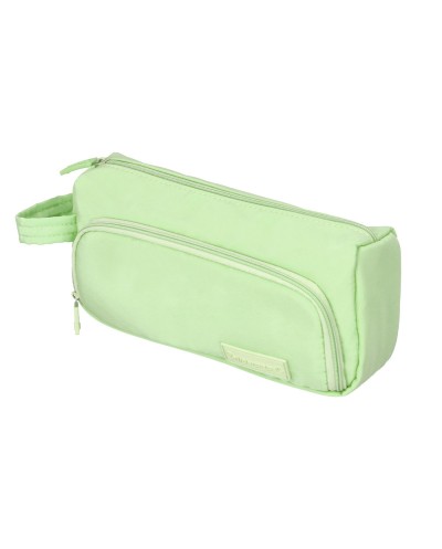Estuche portatodo liderpapel minibag 2 cremalleras con bolsillo interior verde pastel213 x 100 x 70 mm