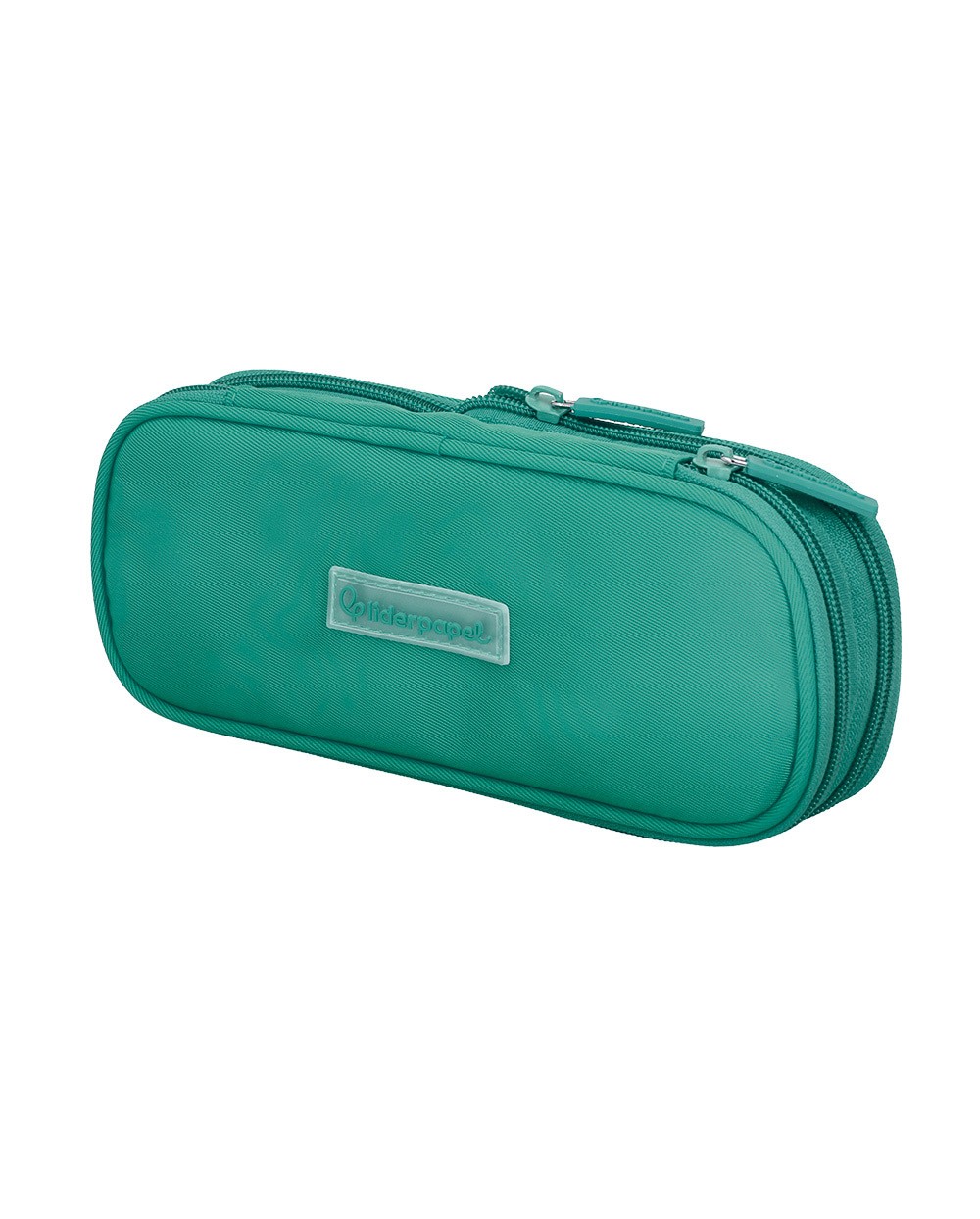 Estuche portatodo liderpapel color pop 2 cremalleras con compartimento extensible turquesa 230 x 60 mm