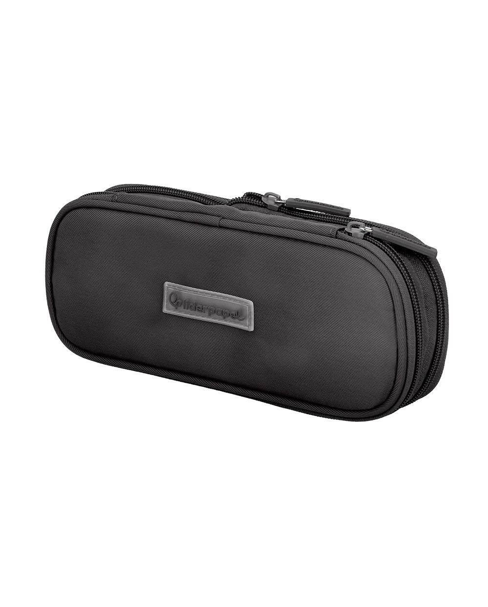 Estuche portatodo liderpapel color pop 2 cremalleras con compartimento extensible negro 230 x 60 mm
