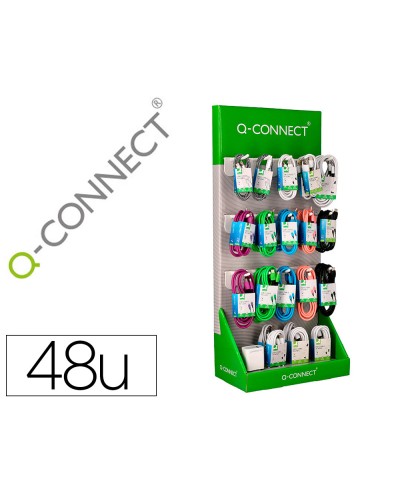 Expositor sobremesa q connect para cables y cargadores con 48 unidades surtidas