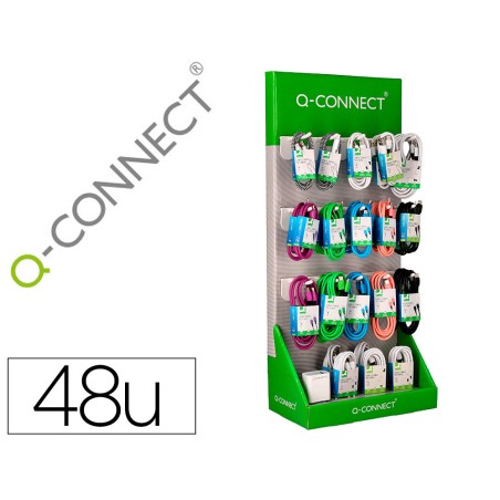 Expositor sobremesa q connect para cables y cargadores con 48 unidades surtidas