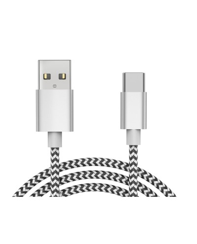Cable usb c a usb a q connect nailon longitud 1m blanco