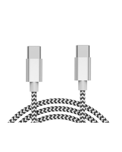 Cable usb c a usb c q connect nailon longitud 1m blanco