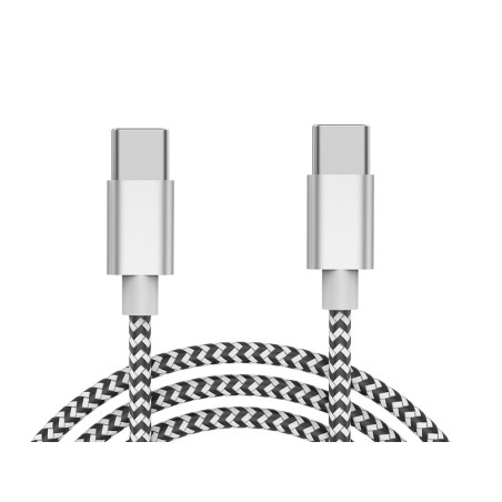 Cable usb c a usb c q connect nailon longitud 1m blanco