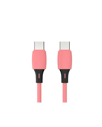 Cable usb c a usb c q connect pvc longitud 2m rosa
