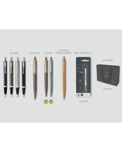 Lote parker navidad 2025 contenido 4 parker im core2 jotter xl12 recambiosregalo 2 jotter core regalo10 bolsas