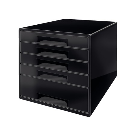 Fichero cajones sobremesa leitz dual desk cube 5 cajones color negro antracita 287x270x363 mm