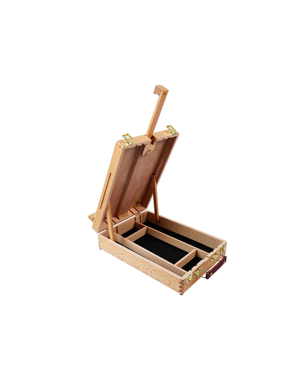 Caballete pintor de sobremesa liderpapel madera de haya barnizado con maletin 39x26x13cm certificado fsc