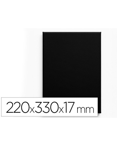 Bastidor negro liderpapel 4p lienzo grapado parte trasera algodon 100 22x33 cm gramaje 320g m2 certificado fsc