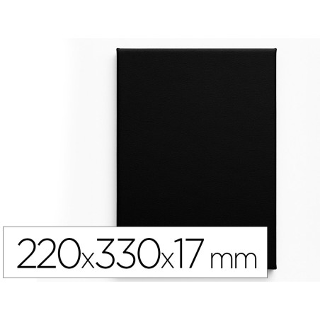 Bastidor negro liderpapel 4p lienzo grapado parte trasera algodon 100 22x33 cm gramaje 320g m2 certificado fsc