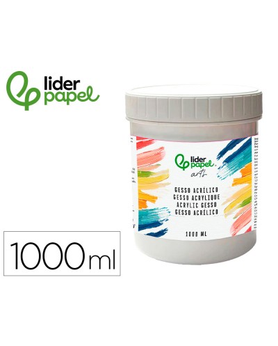 Gesso liderpapel aditivo para acrilico preparador de superficie bote de 1 litro
