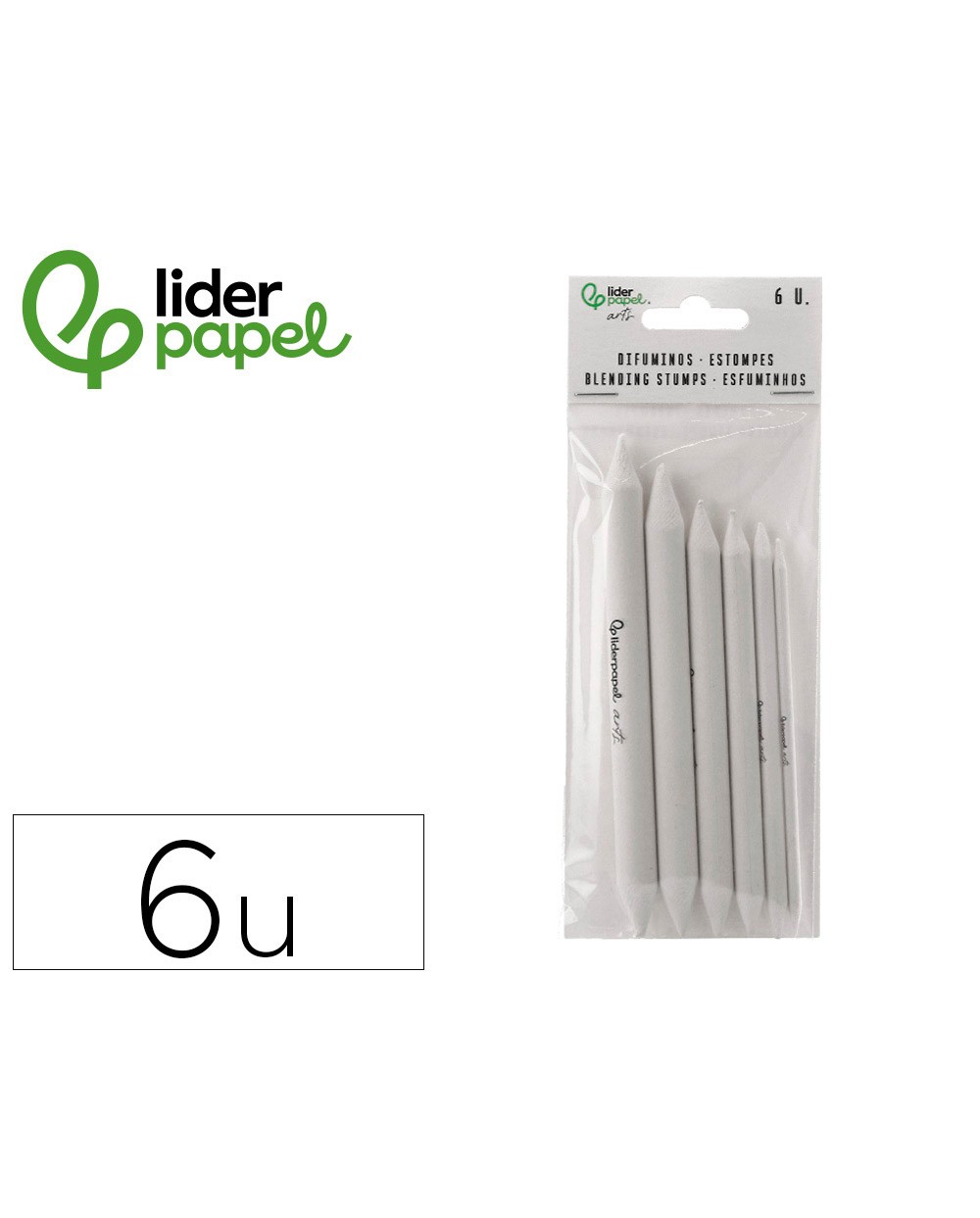 Difumino liderpapel bolsa de 6 unidades diametros surtidos 116 mm 150 mm