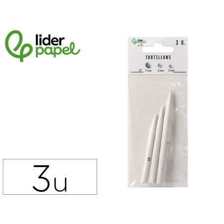 Difumino liderpapel bolsa de 3 unidades diametros surtidos 70 mm 80 mm 90 mm