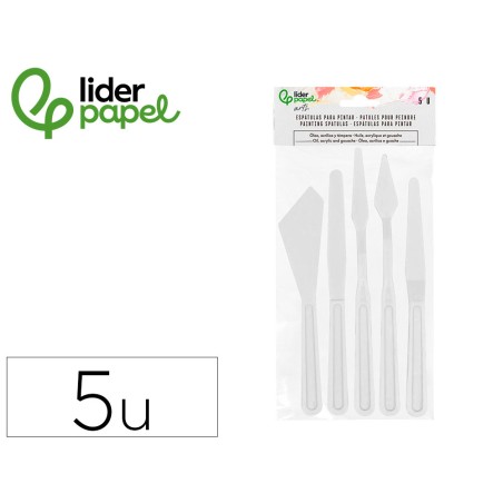 Espatula para pintura liderpapel de plastico juego de 5 unidades tamanos surtidos