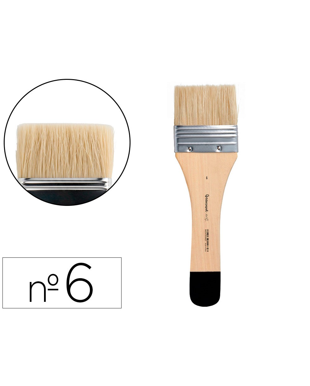 Brocha paletina plana liderpapel ancho 65 mm de pelo de cerda certificado fsc