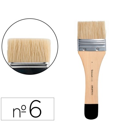 Brocha paletina plana liderpapel ancho 65 mm de pelo de cerda certificado fsc