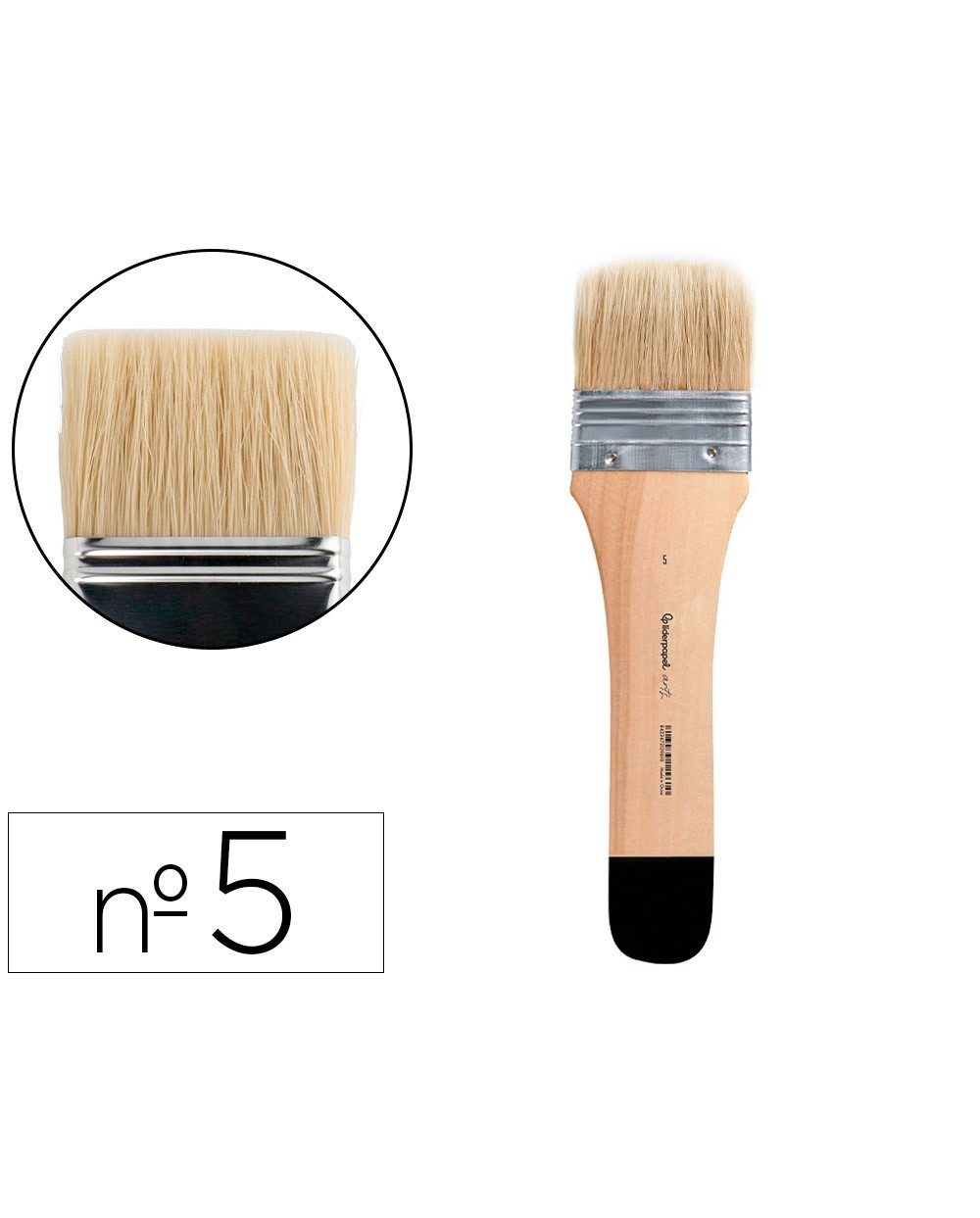 Brocha paletina plana liderpapel ancho 57 mm de pelo de cerda certificado fsc