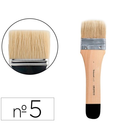 Brocha paletina plana liderpapel ancho 57 mm de pelo de cerda certificado fsc