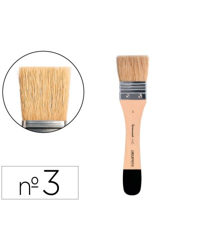 Brocha paletina plana liderpapel ancho 41 mm de pelo de cerda certificado fsc