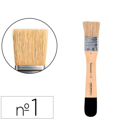 Brocha paletina plana liderpapel ancho 25 mm de pelo de cerda certificado fsc