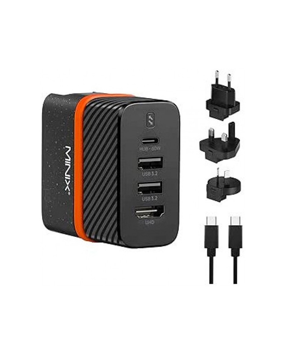 Cargador de pared bluestork pw bs 65 gan c 2 4 en 1 65w negro