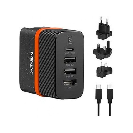 Cargador de pared bluestork pw bs 65 gan c 2 4 en 1 65w negro