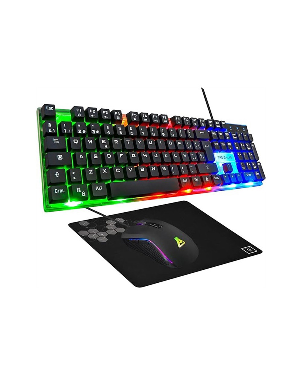 Set teclado raton gaming the g lab combo yttrium sp 3 en 1 y alfombrilla