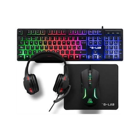 Set teclado raton gaming the g lab combo sulfur sp 4 en 1 alfombrilla y auriculares