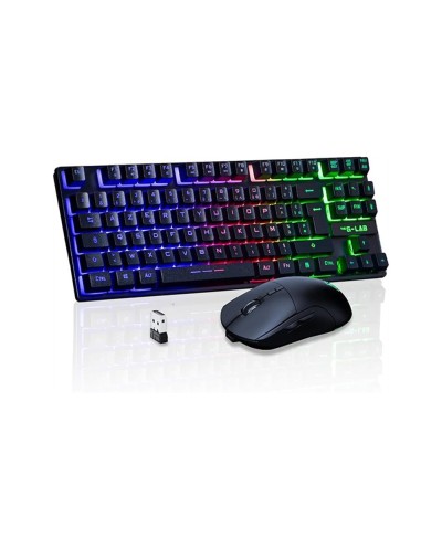 Set teclado raton gaming the g lab combo oxy ex sp 2 en 1 inalambrico rainbow