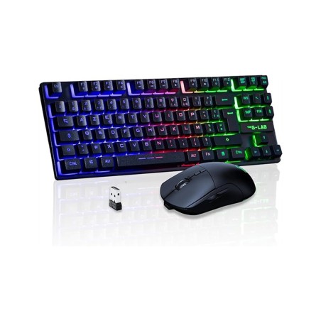Set teclado raton gaming the g lab combo oxy ex sp 2 en 1 inalambrico rainbow