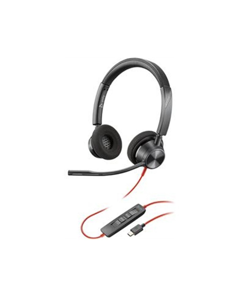 Auriculares poly blackwire 3320 doble conexion compatible con pc mac