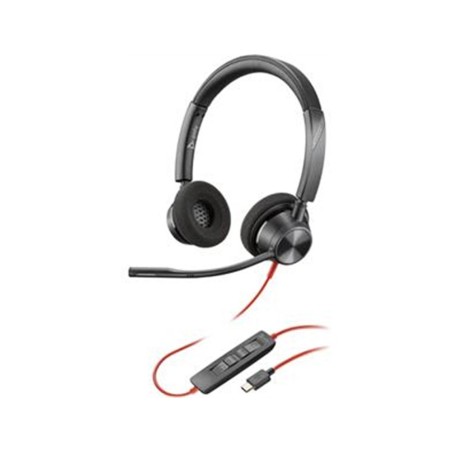 Auriculares poly blackwire 3320 doble conexion compatible con pc mac