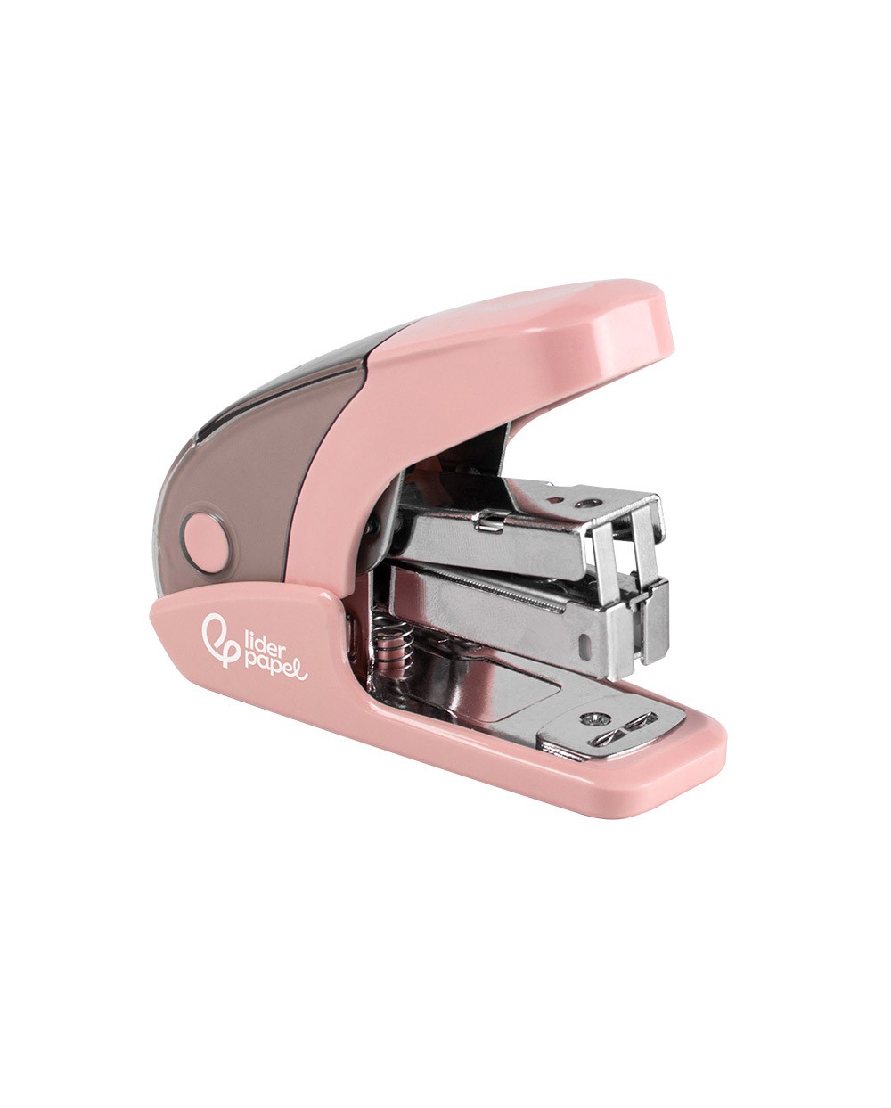 Grapadora liderpapel micro con regalo de caja de 1000 grapas 24 6 26 6 capacidad 20 hojas rosa